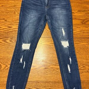 KanCan Dark Blue Distressed Skinny Jeans
